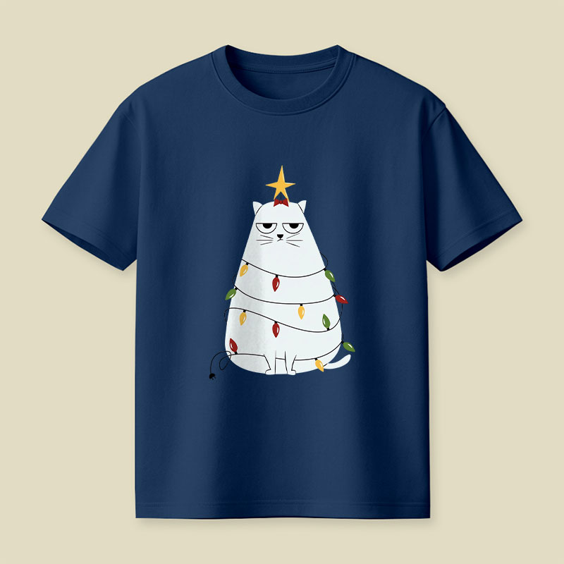 Grumpy Christmas Cat Playful T-Shirt