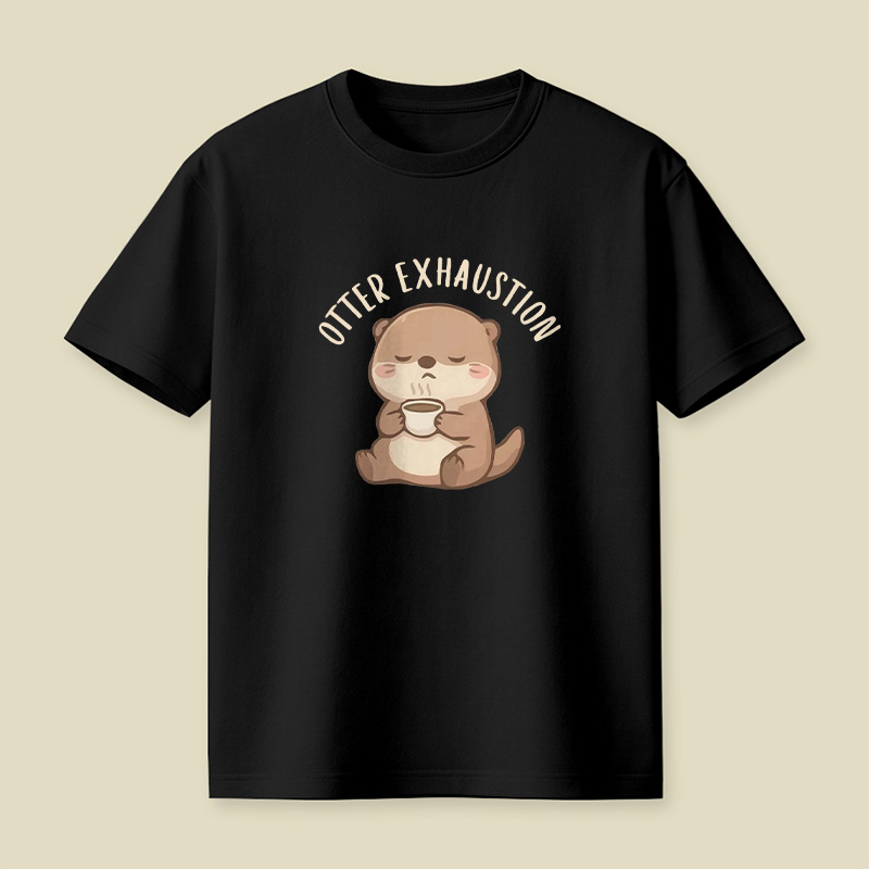 Otter Exhaustion Cute Animal Playful T-Shirt