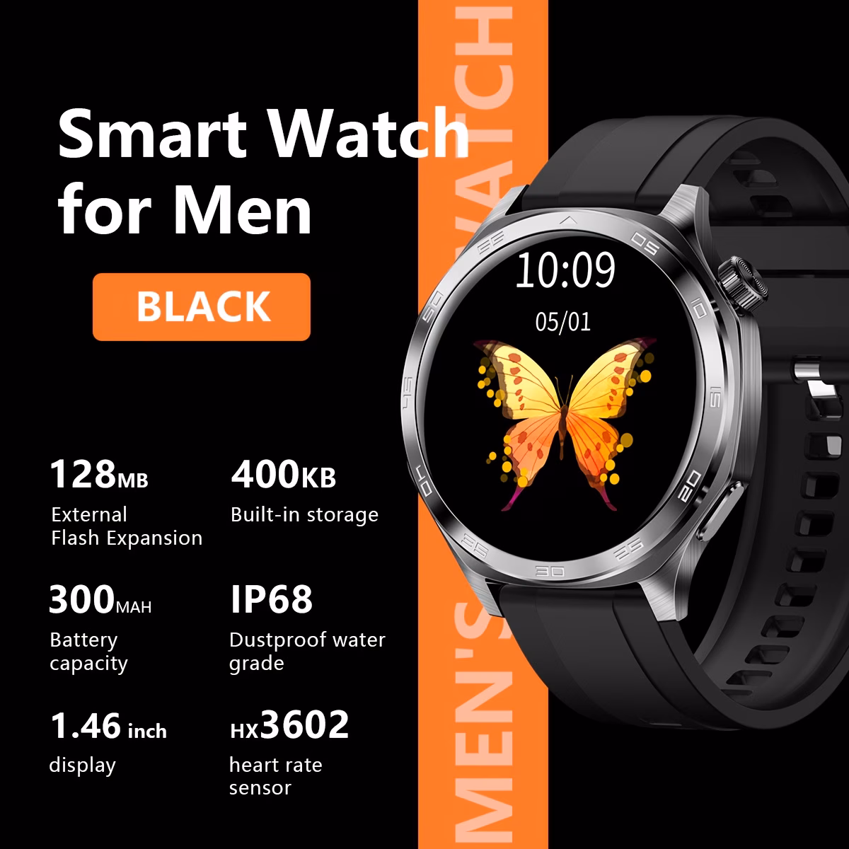 Smart Watch with Flashlight 1.96" AMOLED High Refresh Rate 24/7 Health Monitoring 100+ Sports Modes IOS & Android Compatible