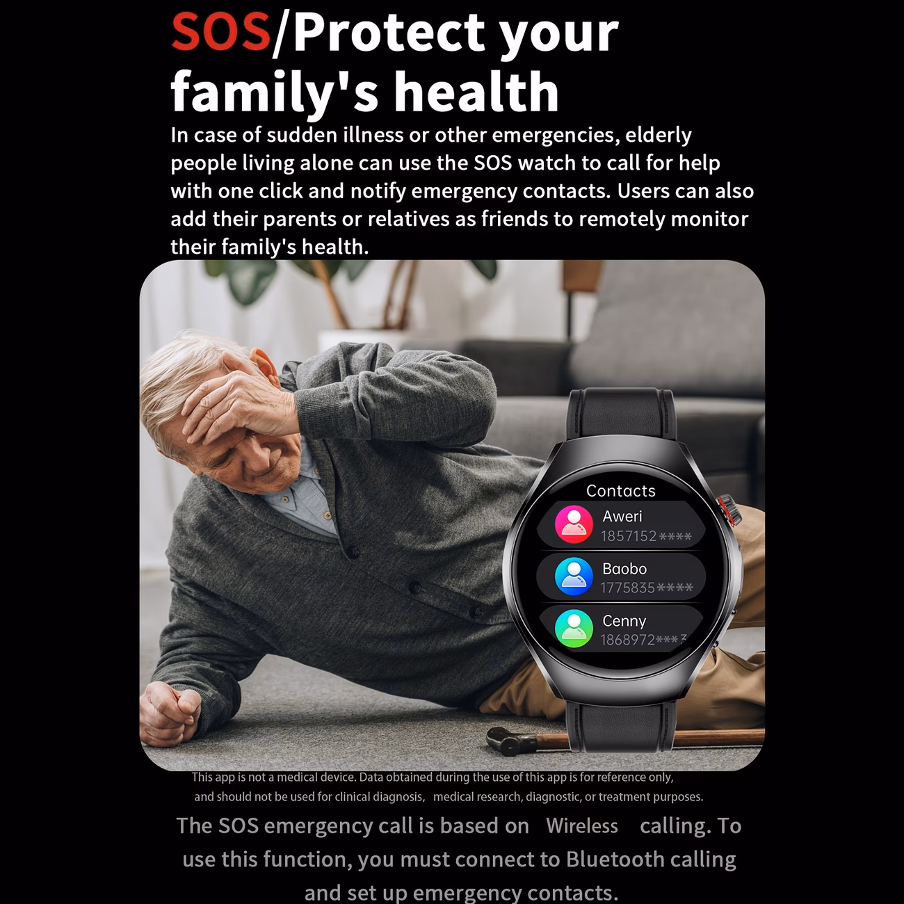 2026 New Healthy Sports Smart Watch, 1.43-inch High-definition Full Touch Screen, Supports Wireless Calls, Voice Assistants, One-click SOS for Help, 100+ Sports Modes, Remote Monitoring, Fitness Tracking, Suitable for Android Phones And for iPhone