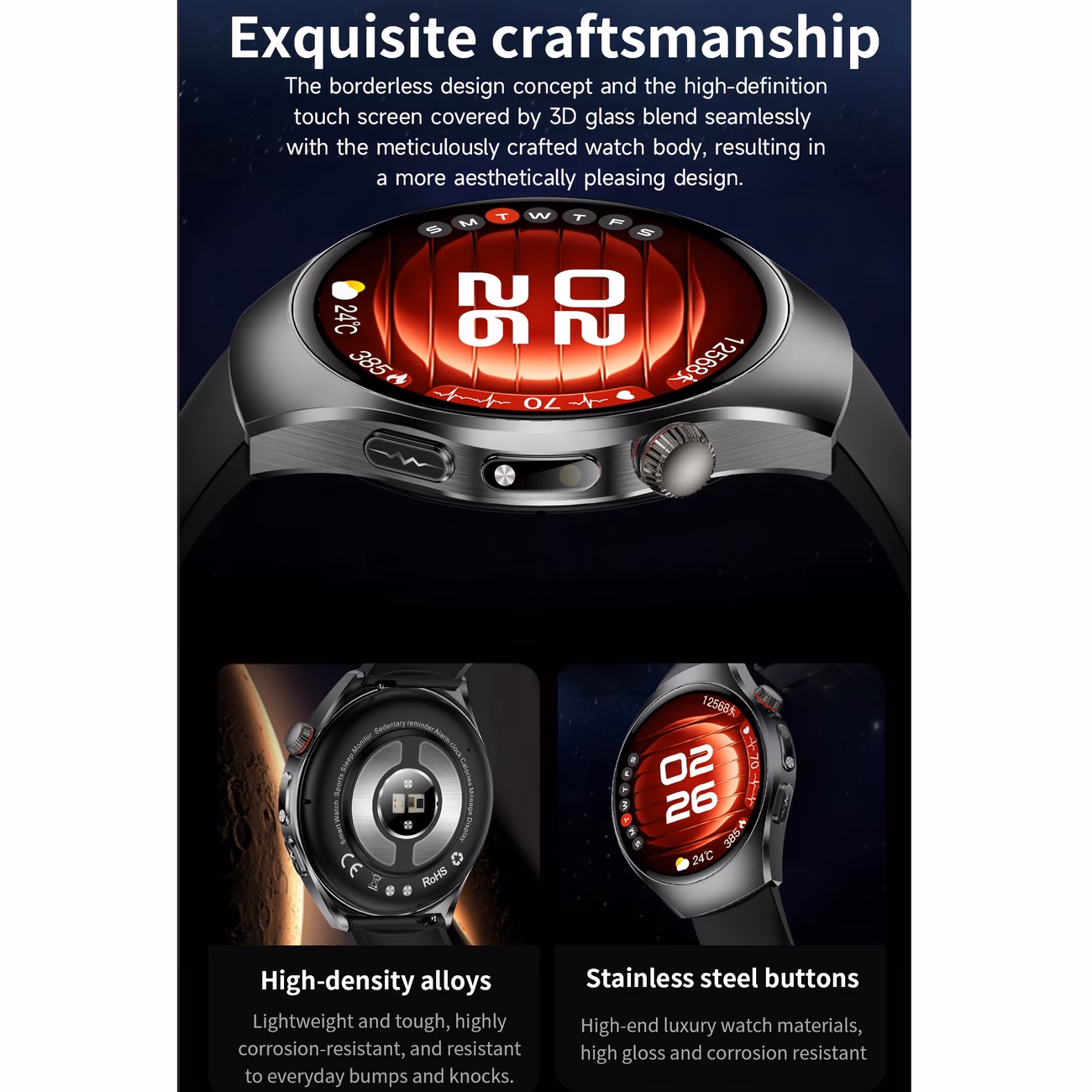 2026 New Healthy Sports Smart Watch, 1.43-inch High-definition Full Touch Screen, Supports Wireless Calls, Voice Assistants, One-click SOS for Help, 100+ Sports Modes, Remote Monitoring, Fitness Tracking, Suitable for Android Phones And for iPhone