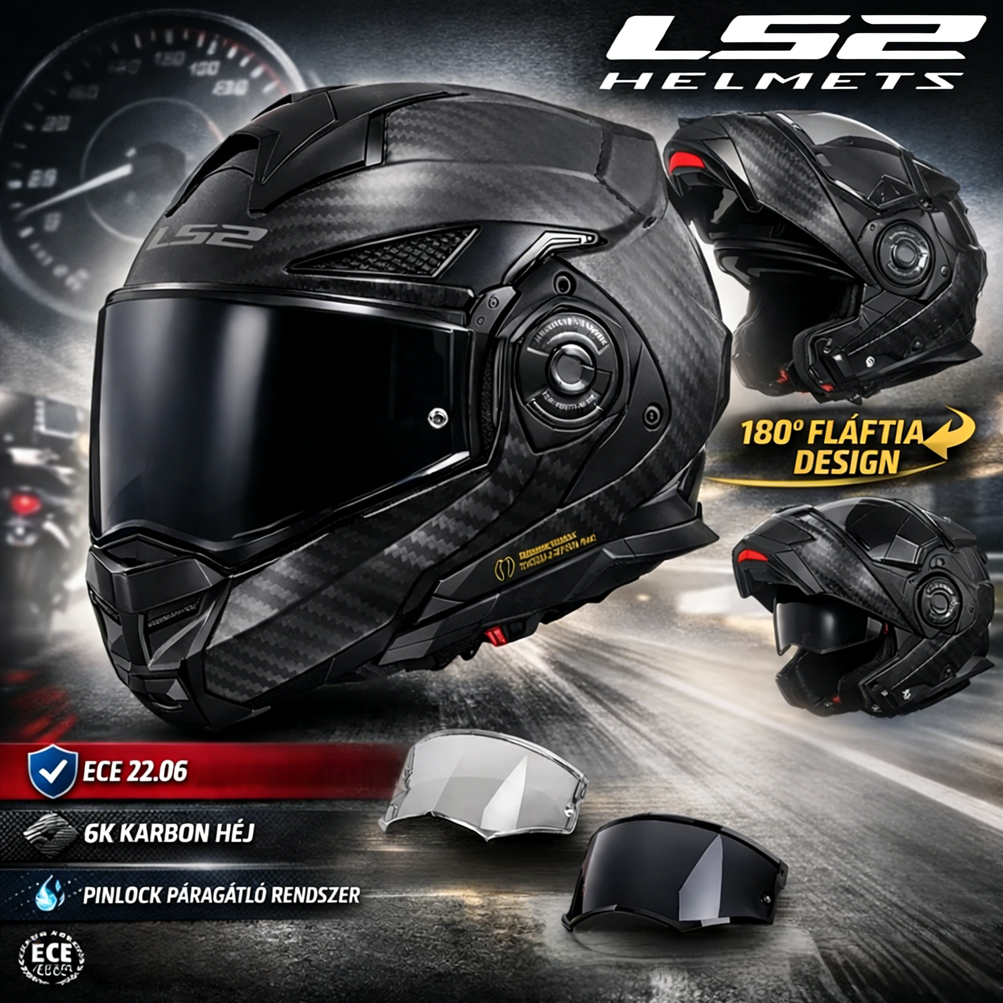 Párás sisak, nehéz nyak és állandó levétel? LS2 FF901 – 180° karbon flip sisak, minden probléma megoldva