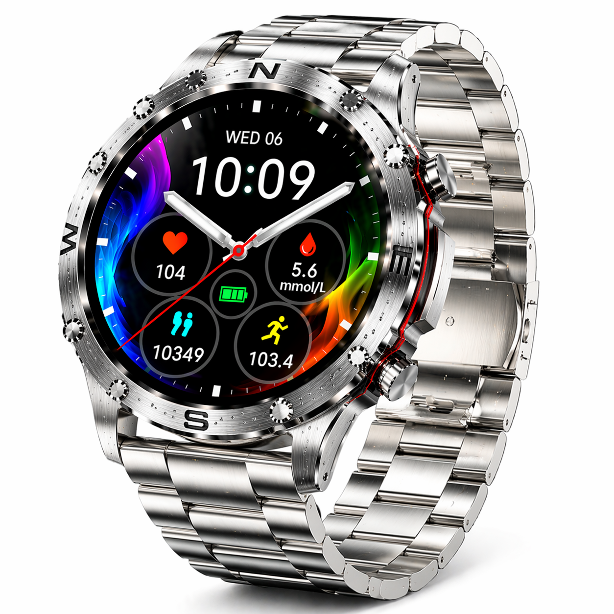 CASIO Stílusú AMOLED Okosóra – Vércukorszint Figyelés, Bluetooth Hívás, 100+ Sport Mód