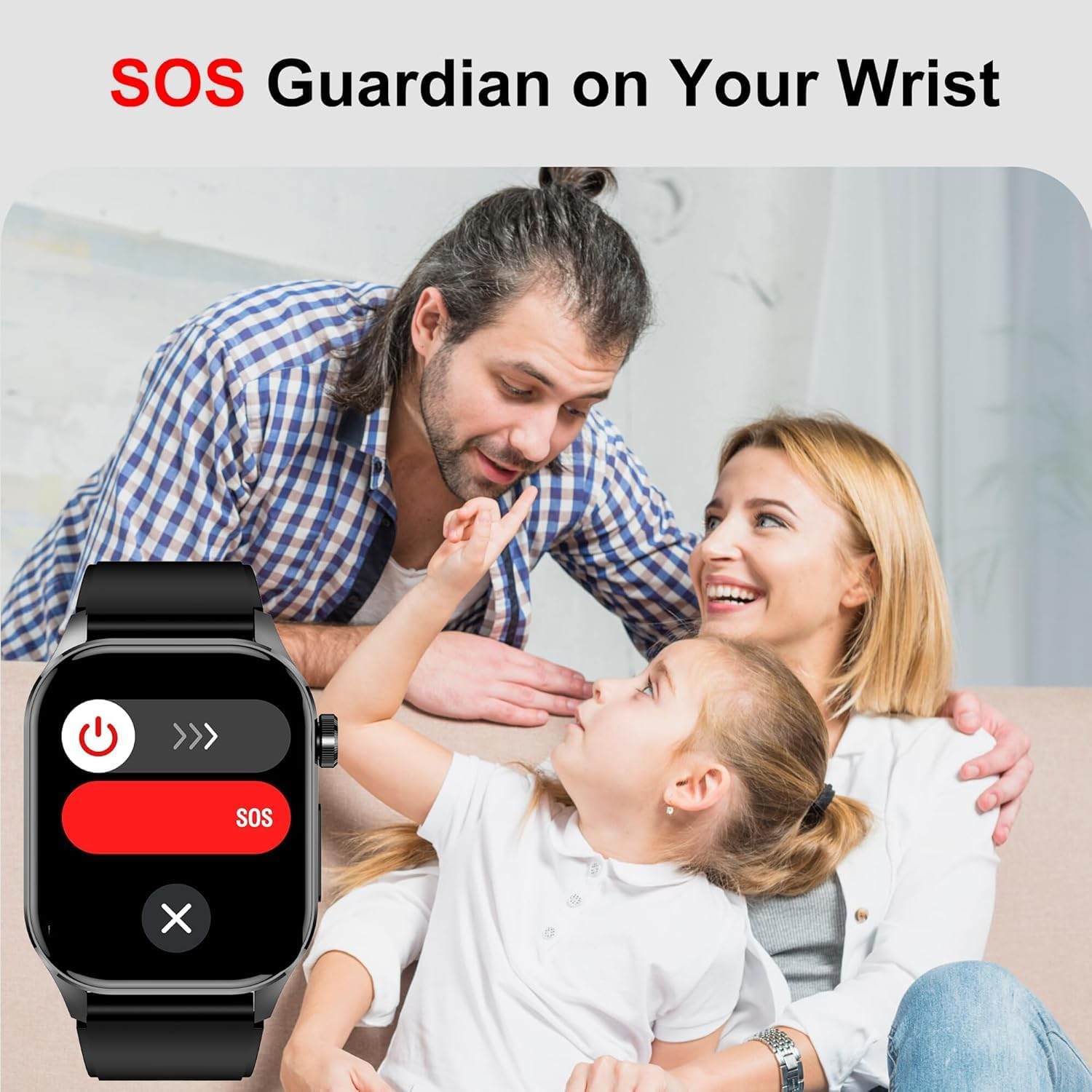 Advanced Health Smartwatch for Women Men with Real-Time Monitoring of Heart Rate, Blood Oxygen, Body Temperature, Blood Pressure, Sleep Auality and Stress Levels.