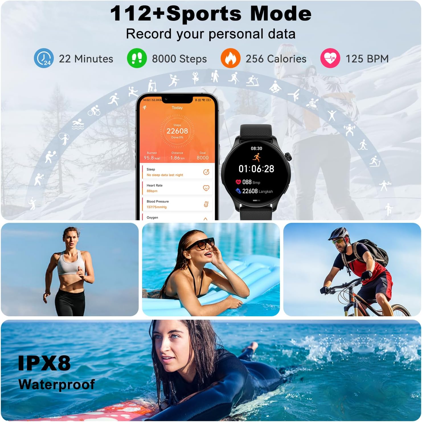 💫Smart Watch for Men Women Fitness⏱️: Waterproof Make Answer Call Digital Mens Watches Running Pedometer Step Tracker Smartwatch Android Phone iPhone Samsung Compatible Sleep SpO2 Heart Rate Monitor