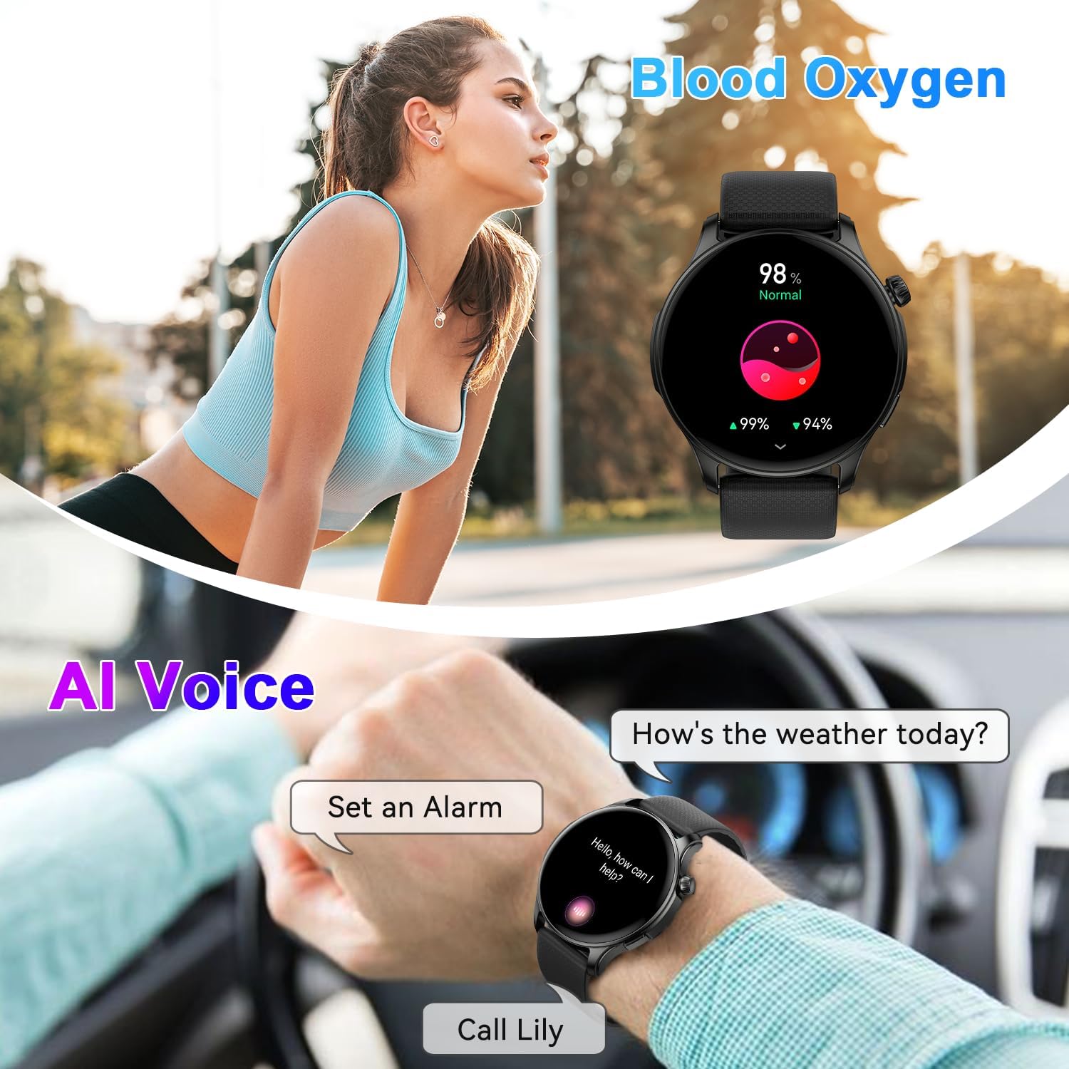 💫Smart Watch for Men Women Fitness⏱️: Waterproof Make Answer Call Digital Mens Watches Running Pedometer Step Tracker Smartwatch Android Phone iPhone Samsung Compatible Sleep SpO2 Heart Rate Monitor