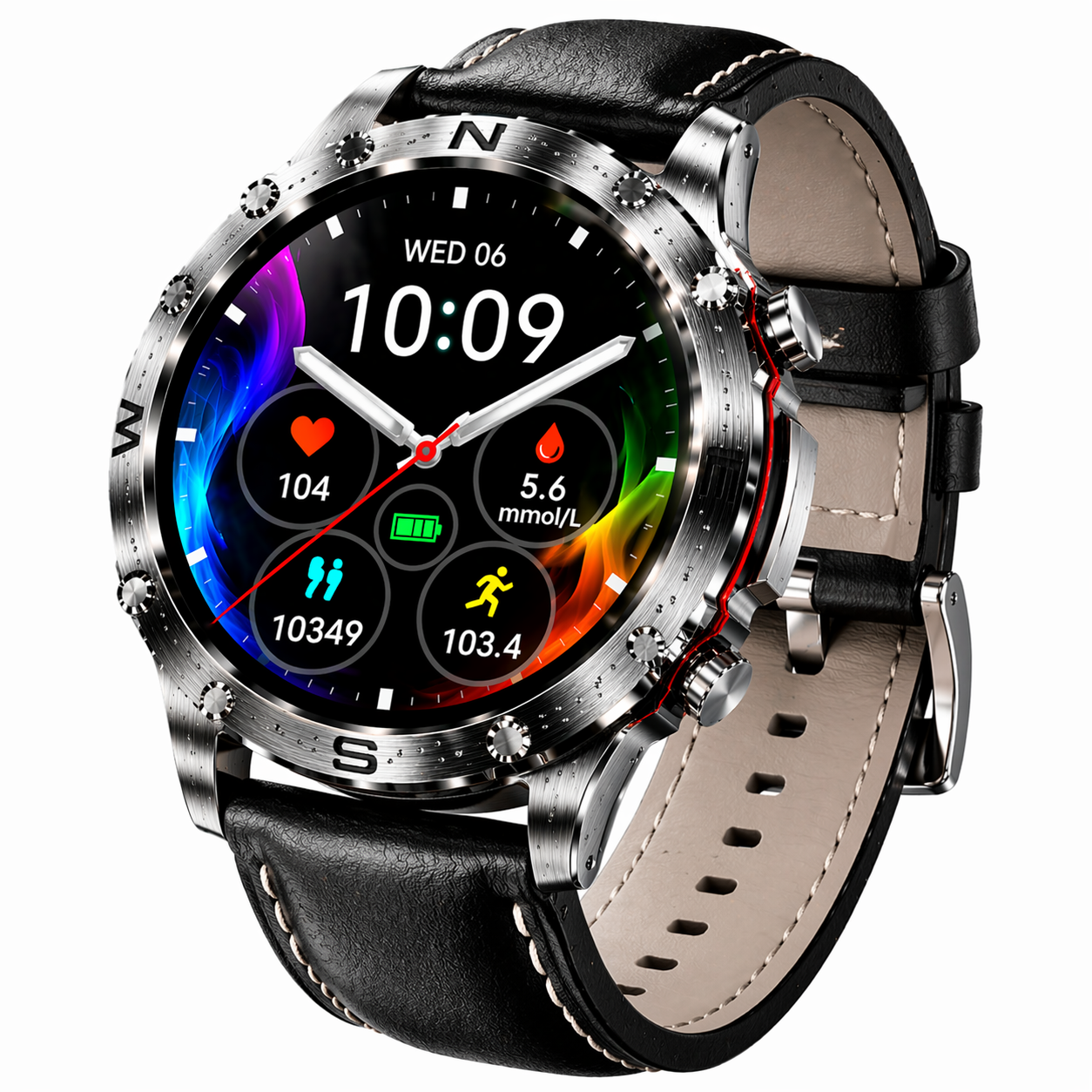 CASIO Stílusú AMOLED Okosóra – Vércukorszint Figyelés, Bluetooth Hívás, 100+ Sport Mód