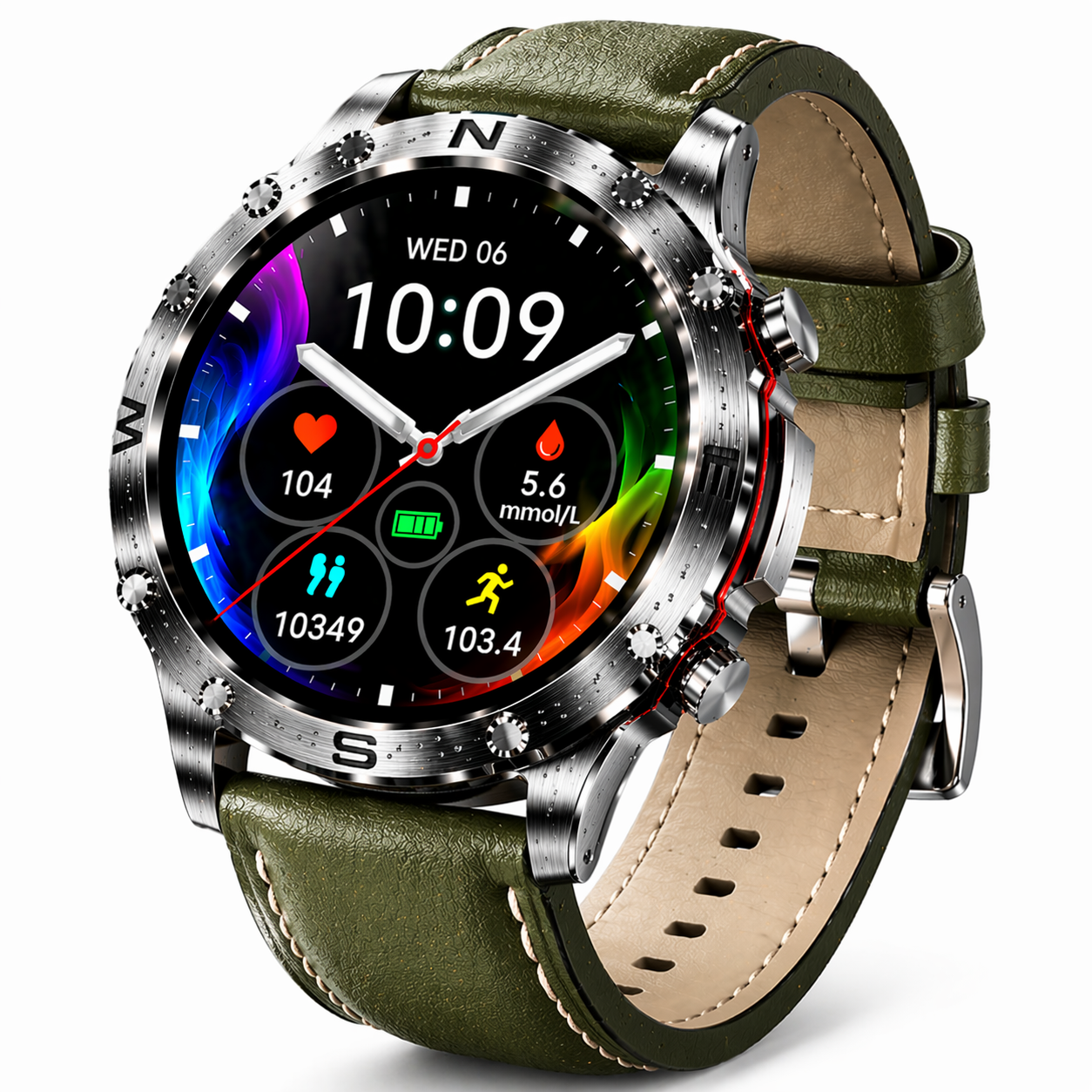 CASIO Stílusú AMOLED Okosóra – Vércukorszint Figyelés, Bluetooth Hívás, 100+ Sport Mód