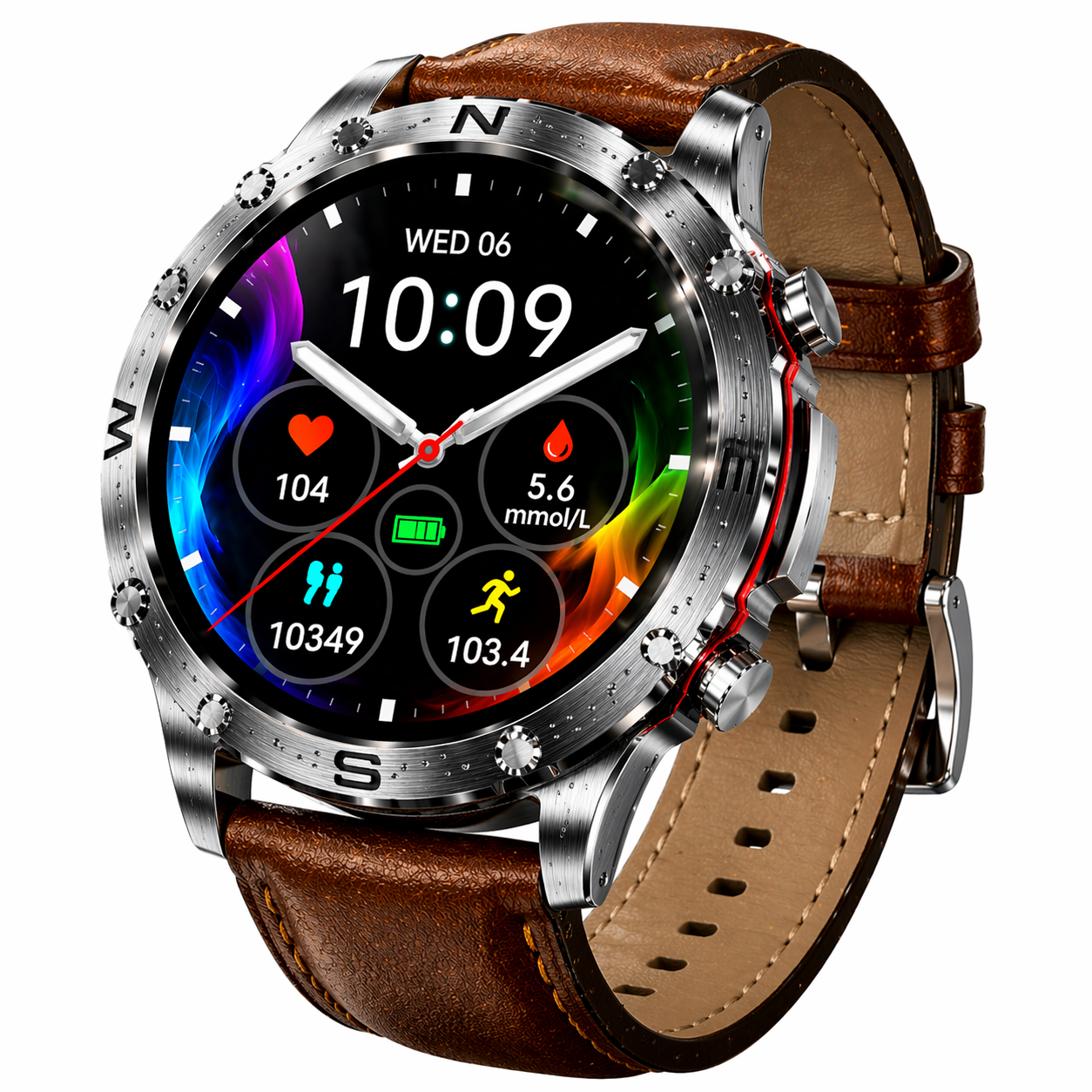 CASIO Stílusú AMOLED Okosóra – Vércukorszint Figyelés, Bluetooth Hívás, 100+ Sport Mód