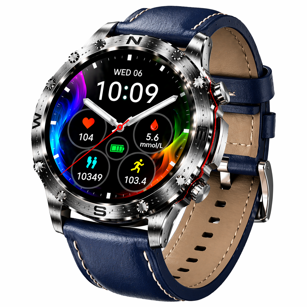 CASIO Stílusú AMOLED Okosóra – Vércukorszint Figyelés, Bluetooth Hívás, 100+ Sport Mód