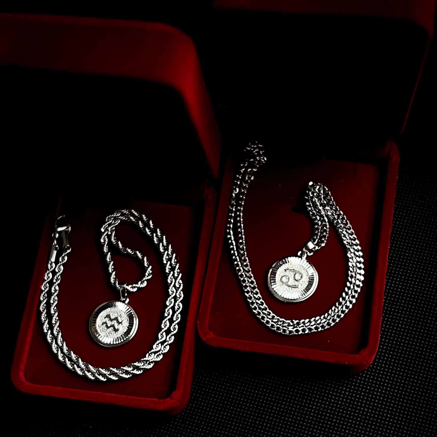 Pré-encomende colares dos doze signos do zodíaco em ouro e prata (unissex)