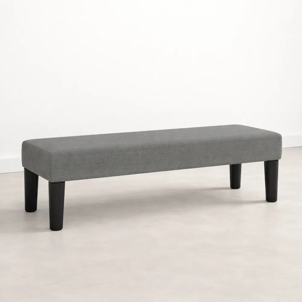 Banc rembourré pour salon ou chambre - Gris foncé - 100 x 30 x 30 cm