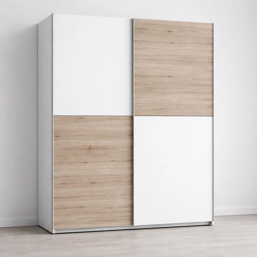 Armoire Moderne avec Portes Coulissantes en Chêne Sable
