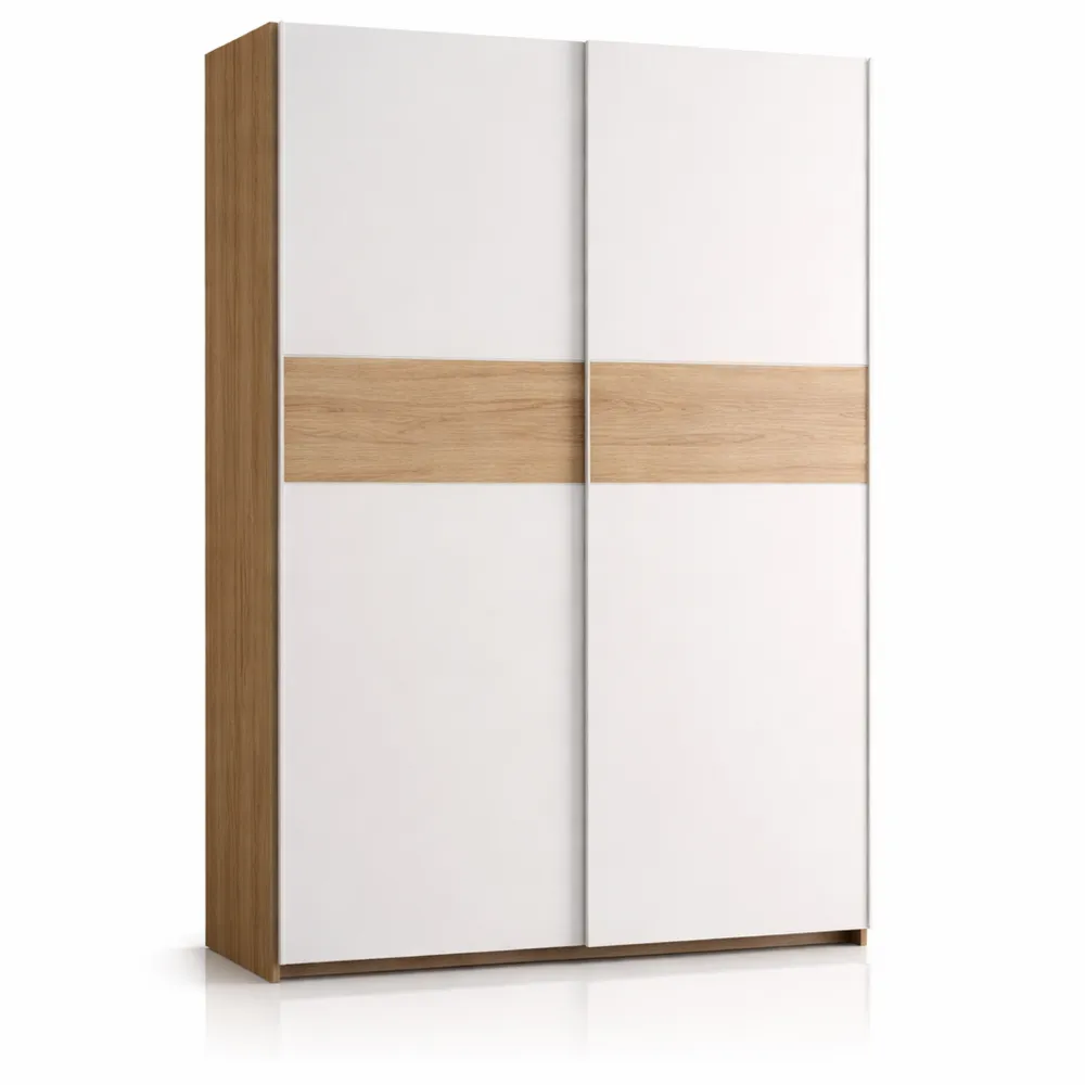 Armoire Scandinave avec Portes Coulissantes, Chêne Sonoma et Blanc, 170x190.5x61cm