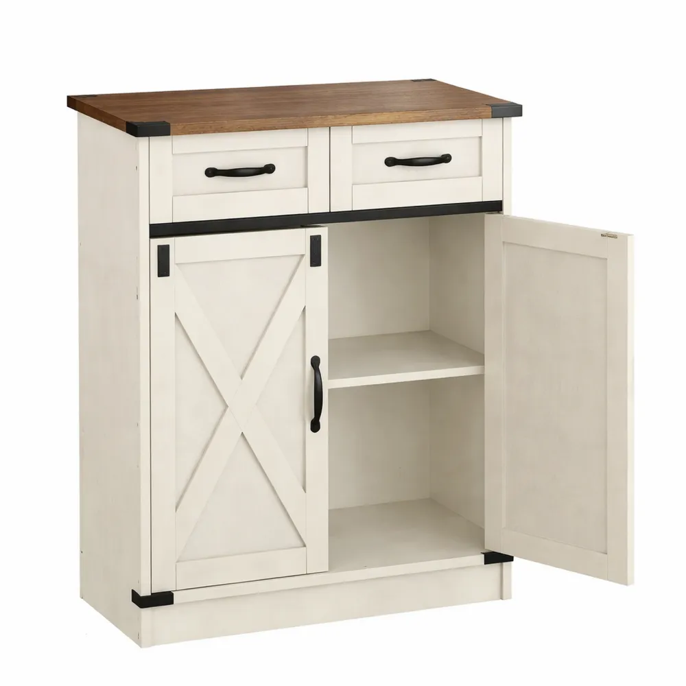 Armoire de Salle de Bain, Rangement avec Tiroirs et Portes, Étagère Réglable, Blanc et Marron