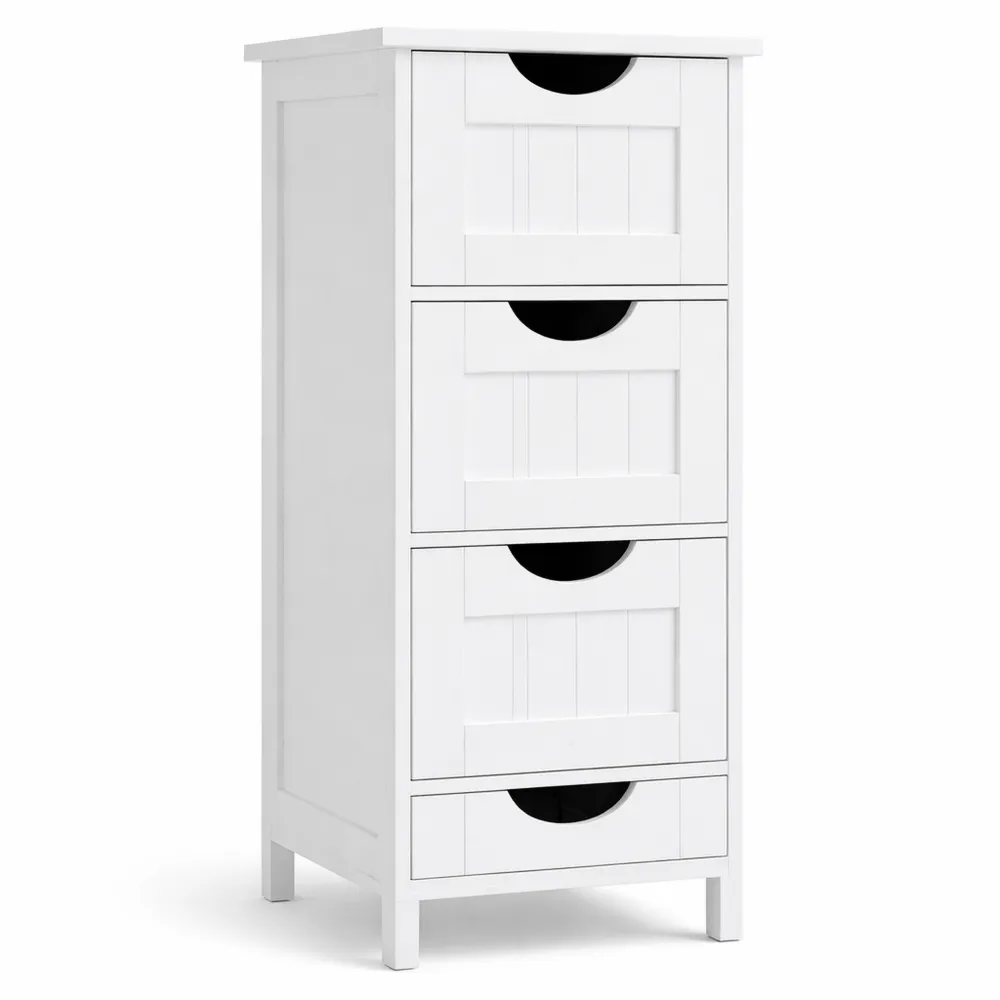 Armoire de Salle de Bain Moderne avec Tiroirs Blancs