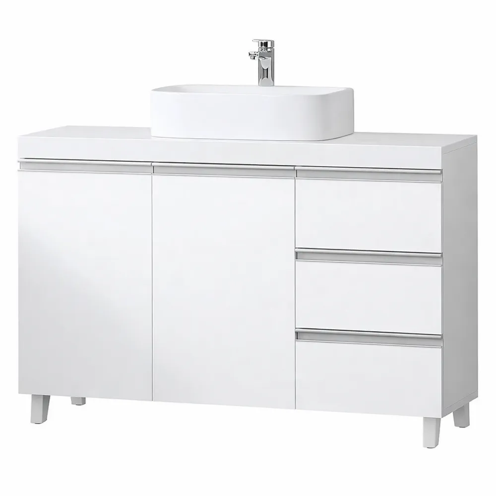 Armoire de Salle de Bain avec Rangement Spacieux et Tiroirs