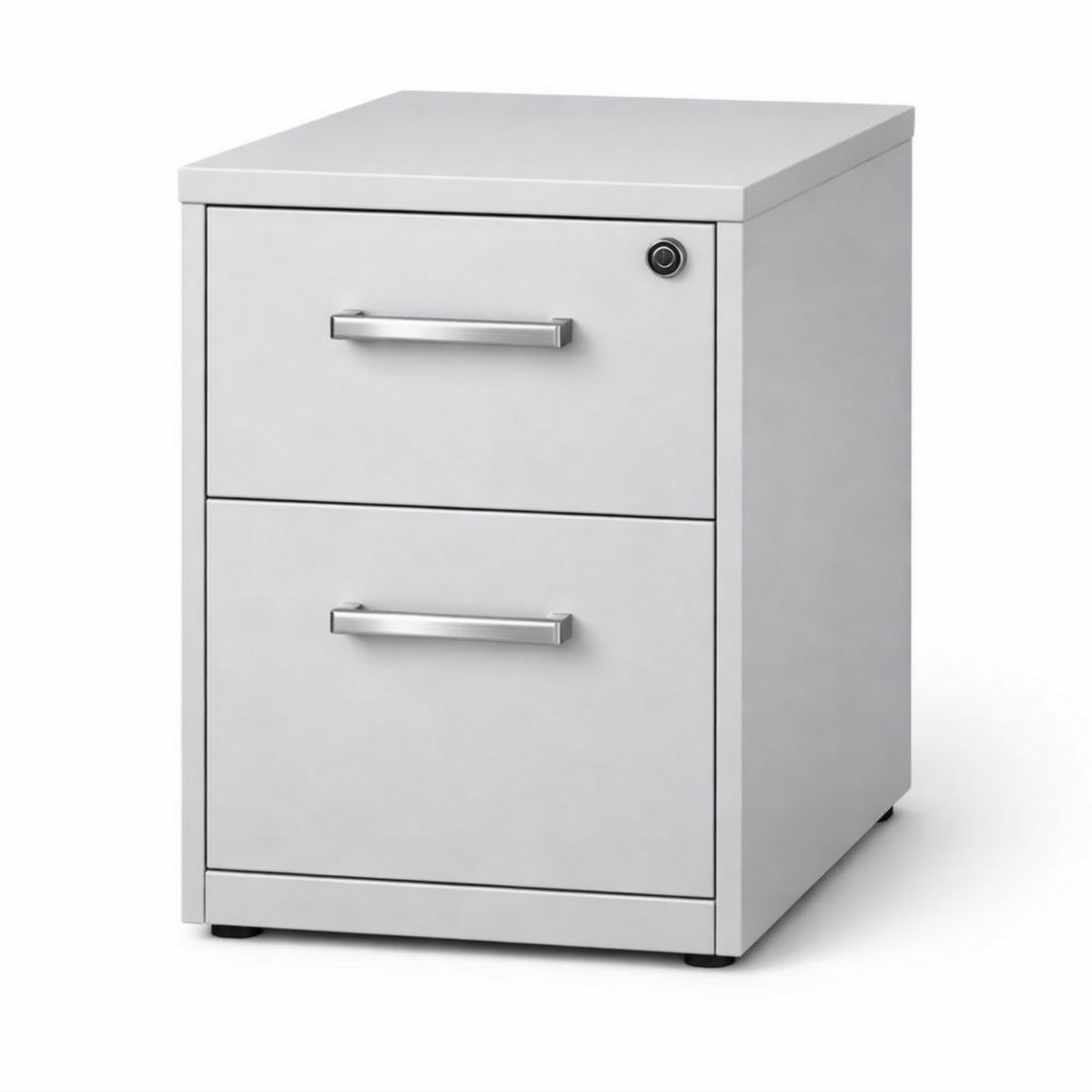 Caisson de Bureau en Métal 2 Tiroirs Gris