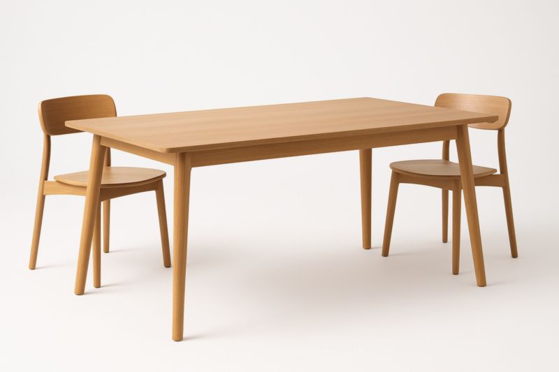 Table et chaises en bois de chêne