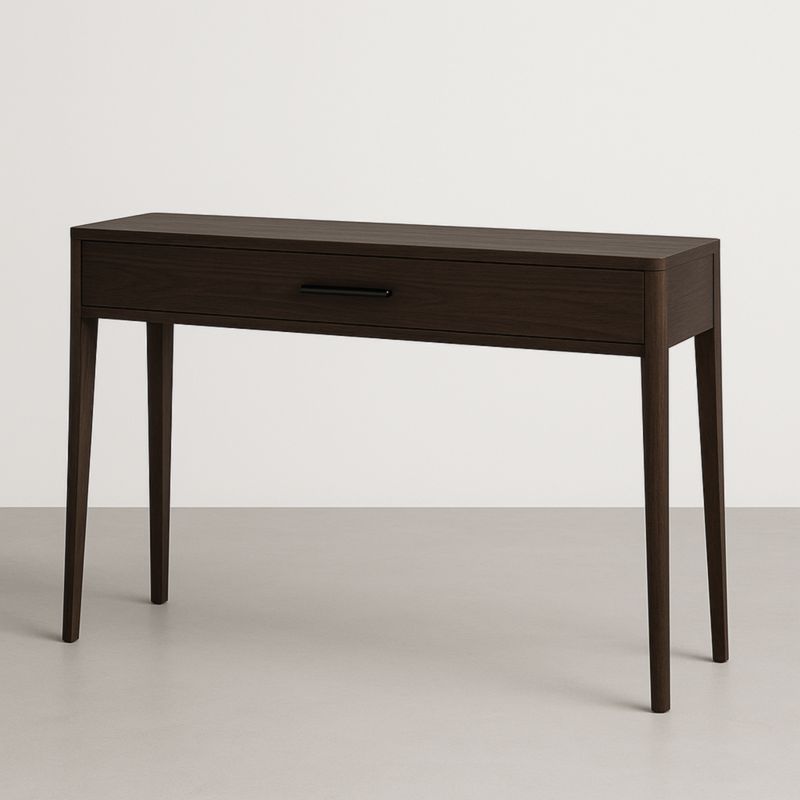 Console en bois de noyer avec tiroir brun