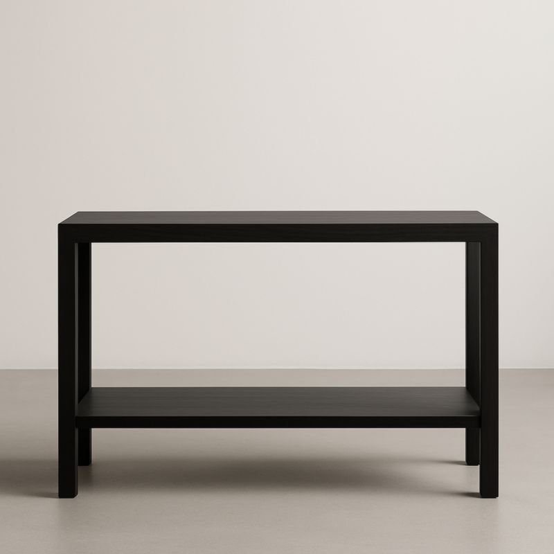 Table console en bois massif noir 120x40x80 cm