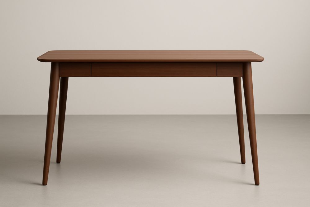 Bureau rectangulaire en bois massif brun 120 × 60 × 75 cm