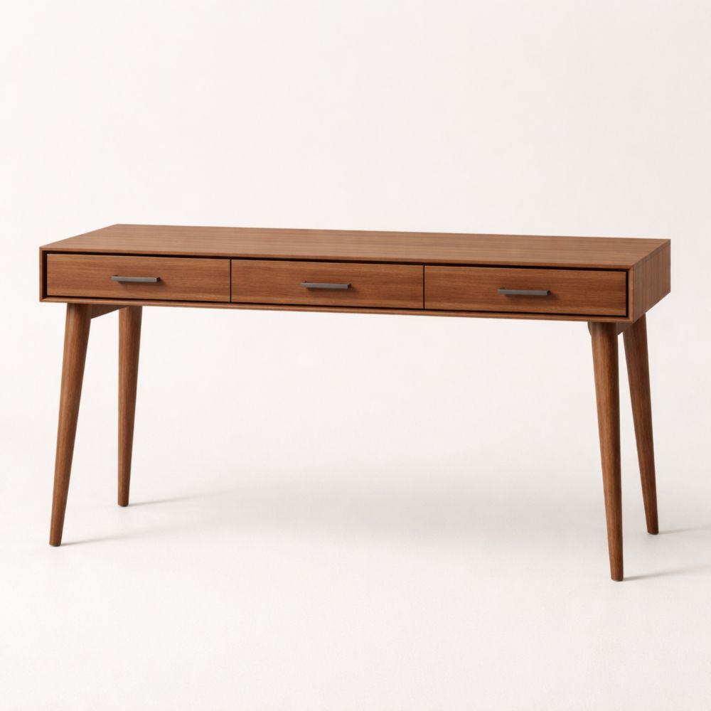 Bureau en bois avec trois tiroirs 120x40x75 cm