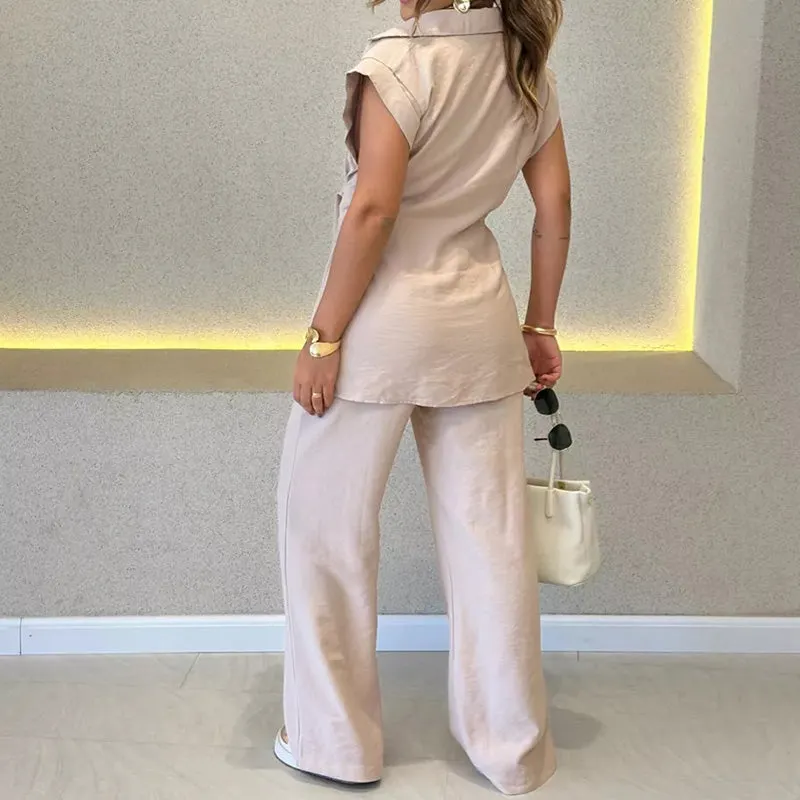 🌈Nowość na lato 2025-❤️Elegancki top i spodnie casualowe