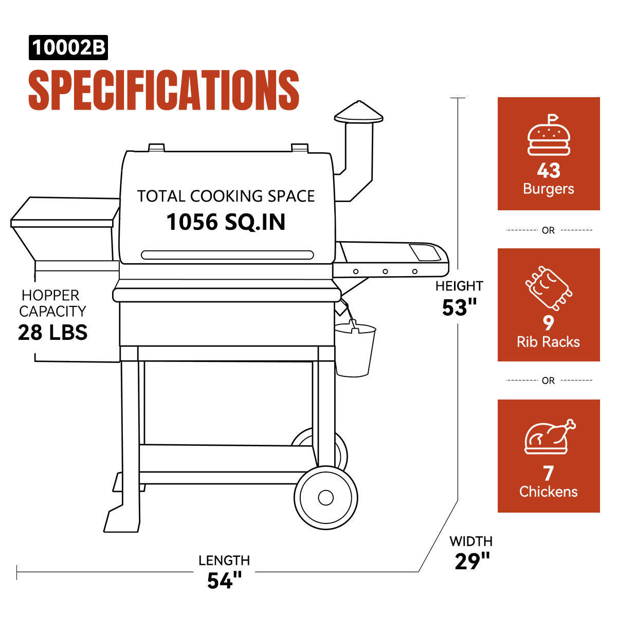 LARGE 10002B PELLET GRILL