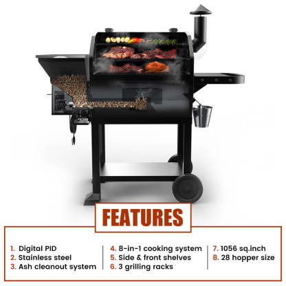 LARGE 10002B2E PELLET GRILL