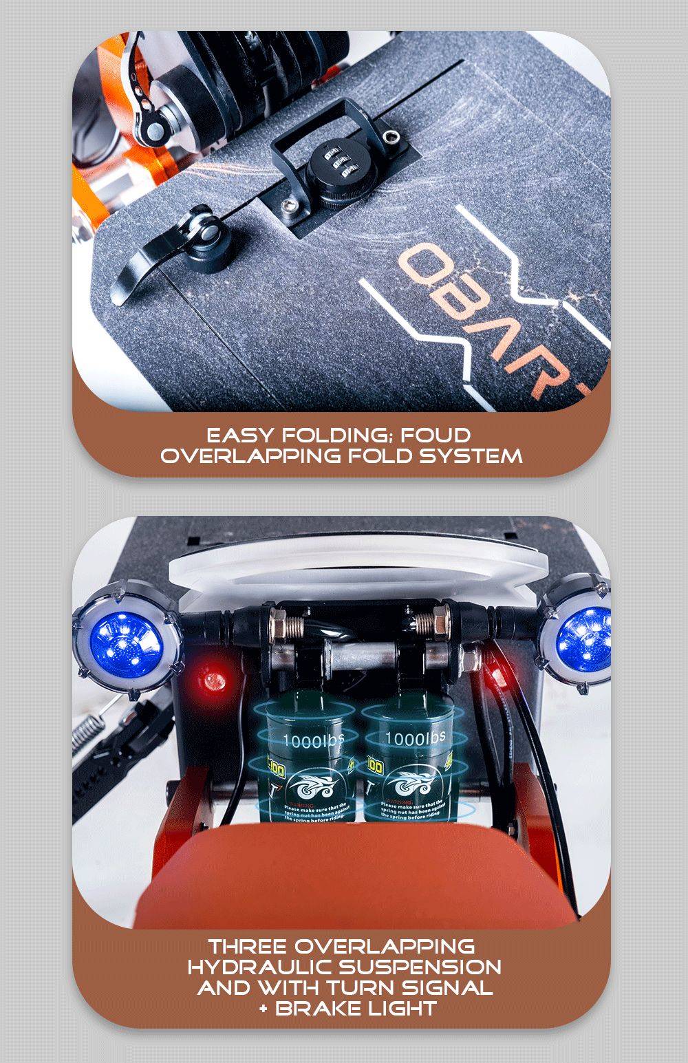 OBARTER D5 Electric Scooter 12 inch Vacuum Tire 2*2500W Motor Removable 35Ah Battery for 60-120km Super Range