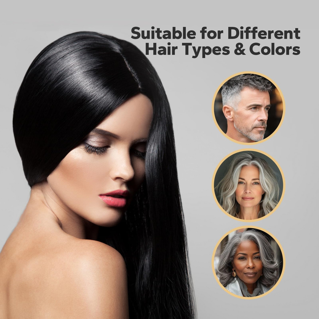 HyperHair Black Hair Dye Shampoo, Shampoos for Color Treated Hair, Hair Dye Shampoo 3 In 1, Black Hair Dye, Shampoos for Gray Hair for Women & Men, Long Lasting & Coverage
