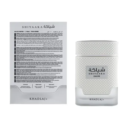 Khadlaj Shiyaaka Snow for Men Eau de Parfum Spray, 3.4 Ounce