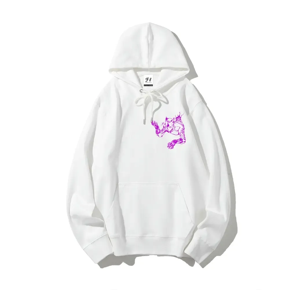 Killer Queen JoJo Character Graphic Hoodie Made in USA | Premium Cotton Streetwear Sweatshirt | JoJo’s Bizarre Adventure Inspired Pullover | Unisex Anime Hoodie Oversized Fit