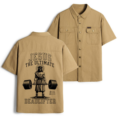 Jesus The Ultimate Deadlifter Christian Work Shirt