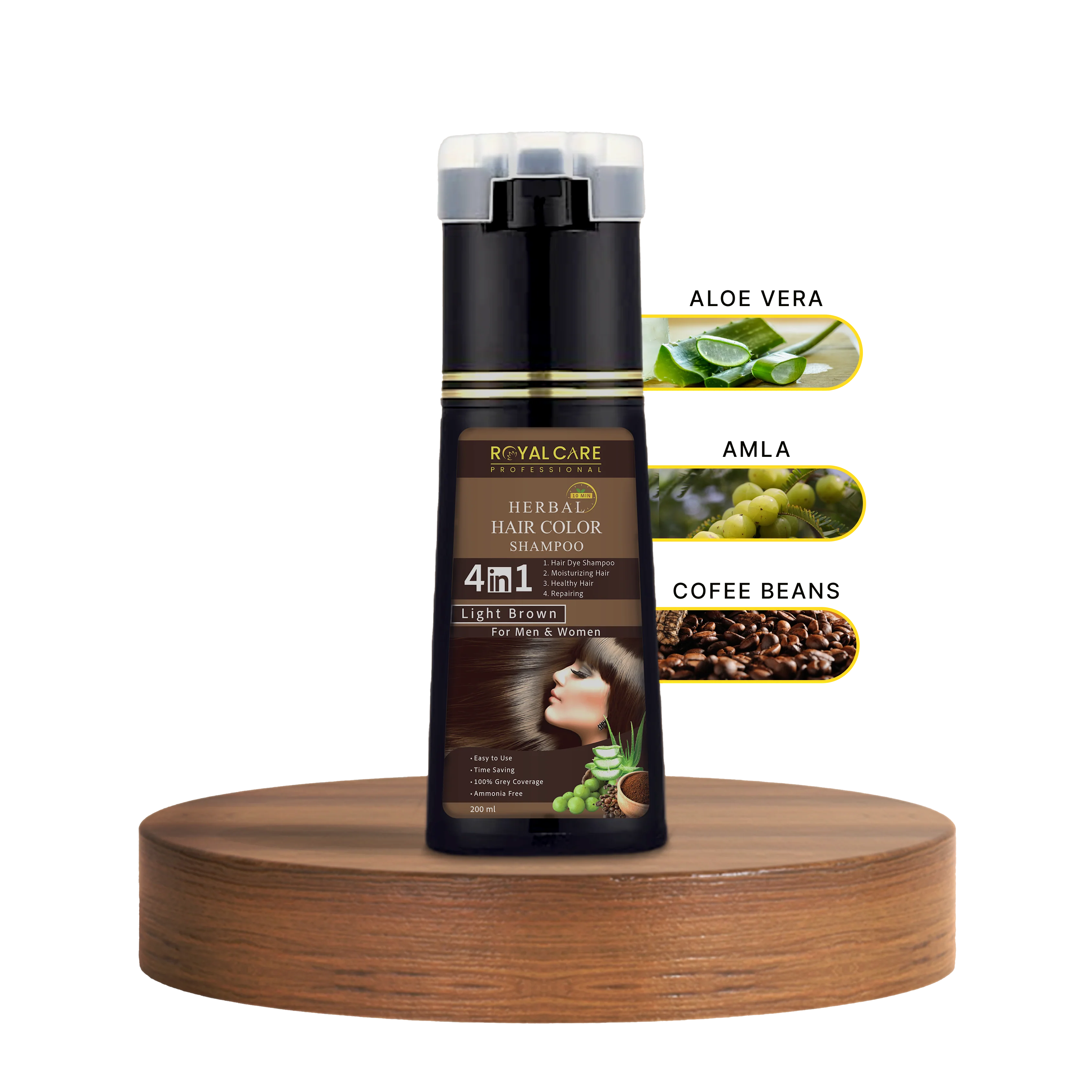 4 IN 1 Hair Coloring Shampoo – Natural Black