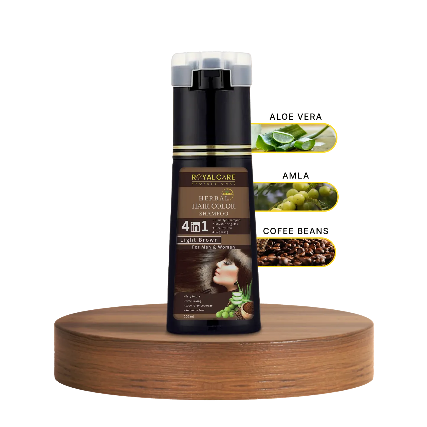 4 IN 1 Hair Coloring Shampoo – Natural Black