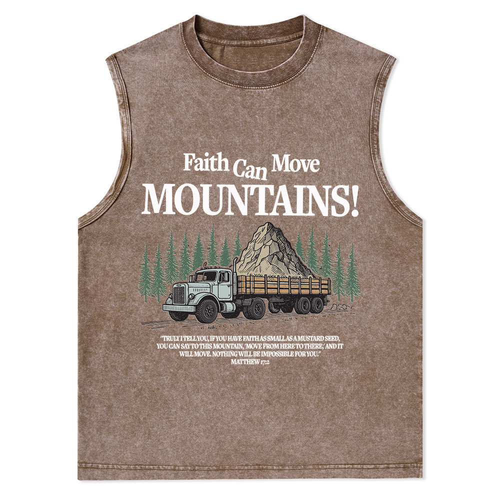 Faith Can Move Mountains Christian Washed Tank Top