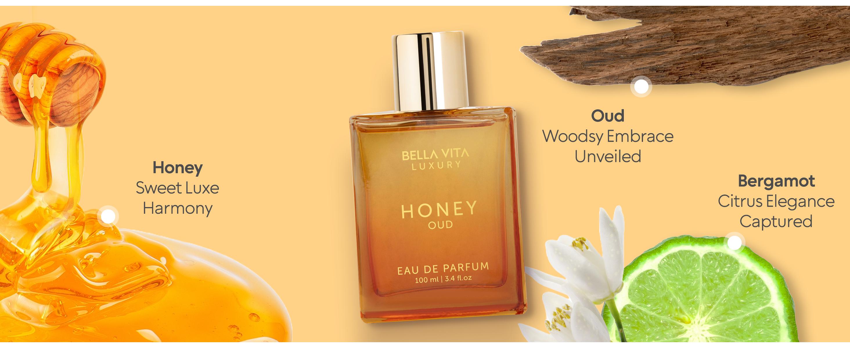 Bellavita Honey Oud Eau De Parfum 100ml (3.4oz) | Unisex Perfume For Women & Men | Sweet Honey & Smoky Oud | Long-Lasting Luxury Arabic Fragrance | Perfect Gift | Vegan & Cruelty-Free Bellavita Honey Oud Eau De Parfum 100ml (3.4oz) | Unisex Perfume For Women & Men | Sweet Honey & Smoky Oud | Long-Lasting Luxury Arabic Fragrance | Perfect Gift | Vegan & Cruelty-Free
