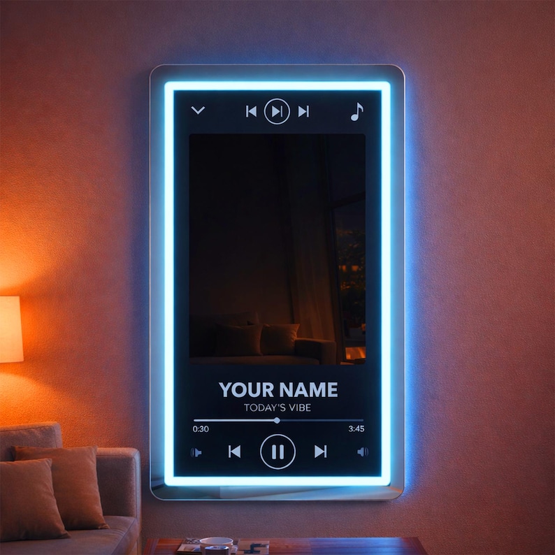 Music Player Style Mirror Neon Sign