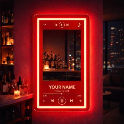 Music Player Style Mirror Neon Sign