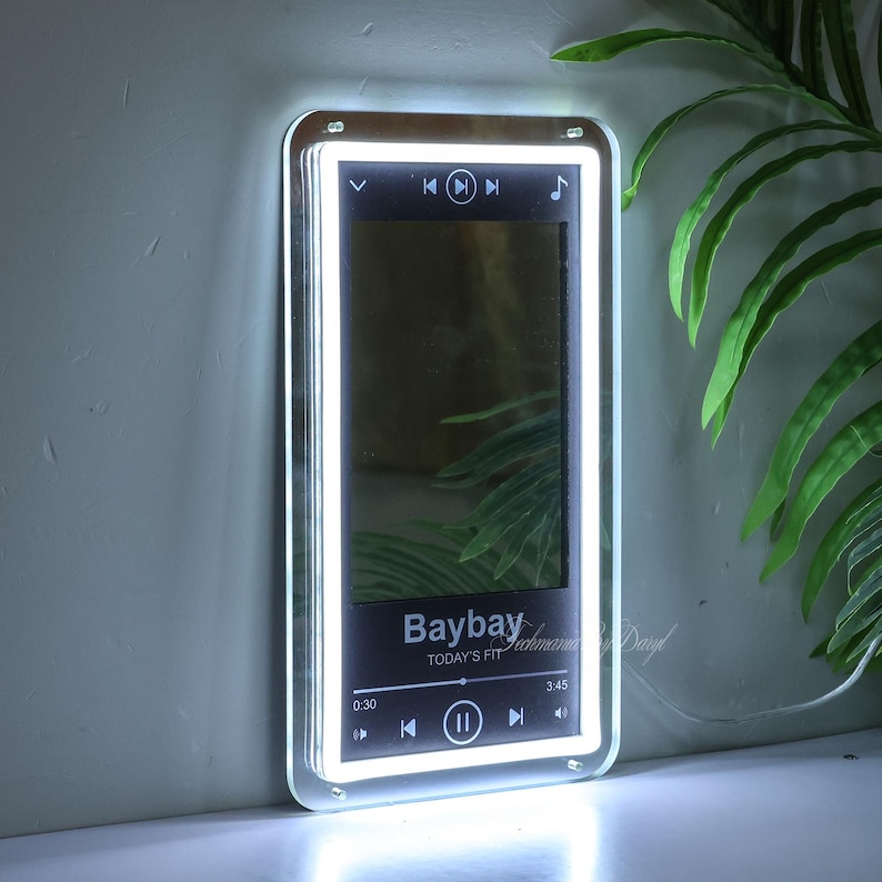 Music Player Style Mirror Neon Sign