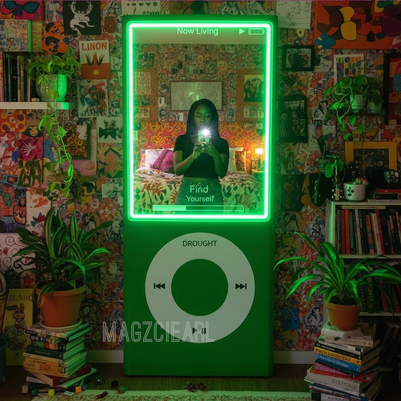 MP3 Player Mirror Neon Sign