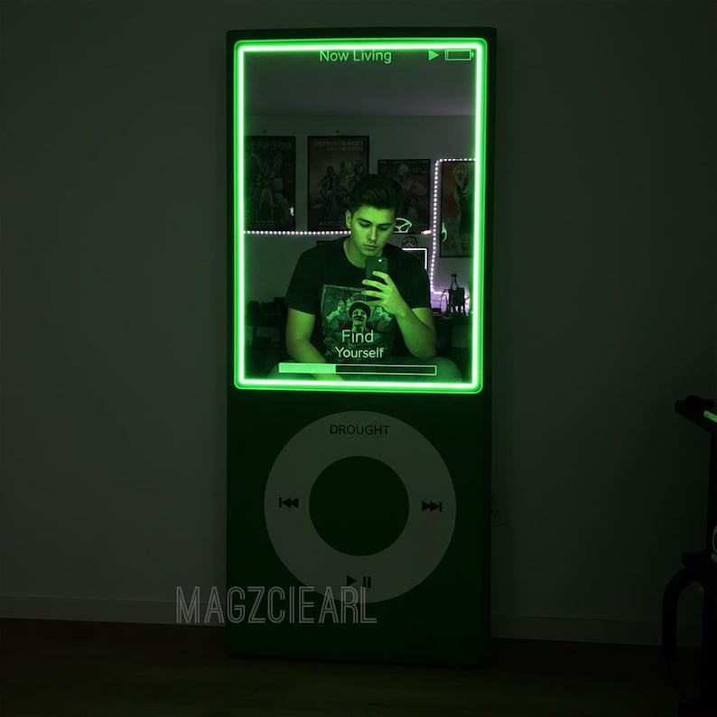 MP3 Player Mirror Neon Sign