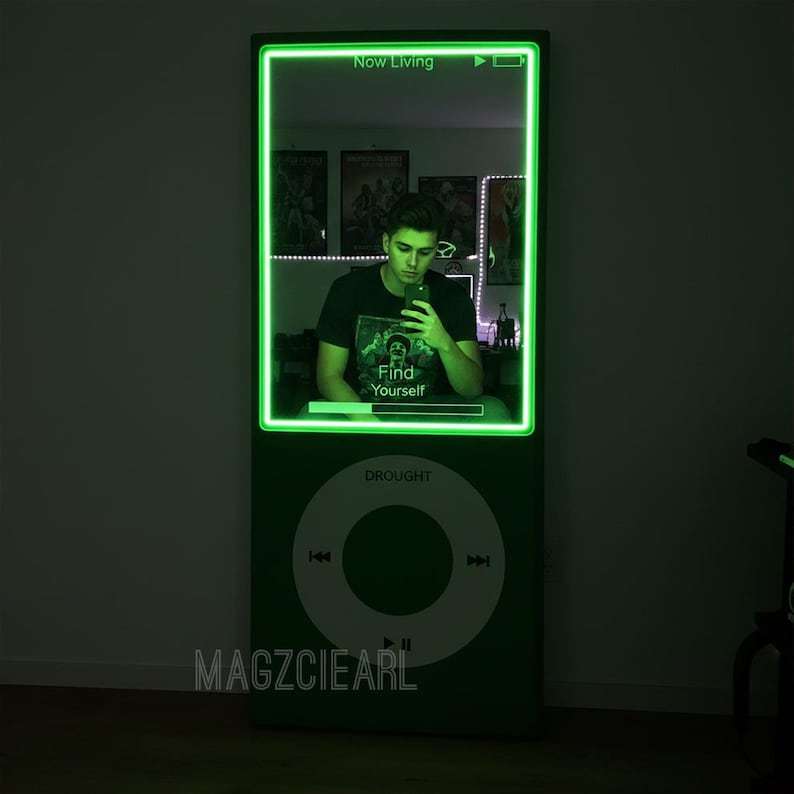 MP3 Player Mirror Neon Sign
