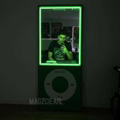 MP3 Player Mirror Neon Sign