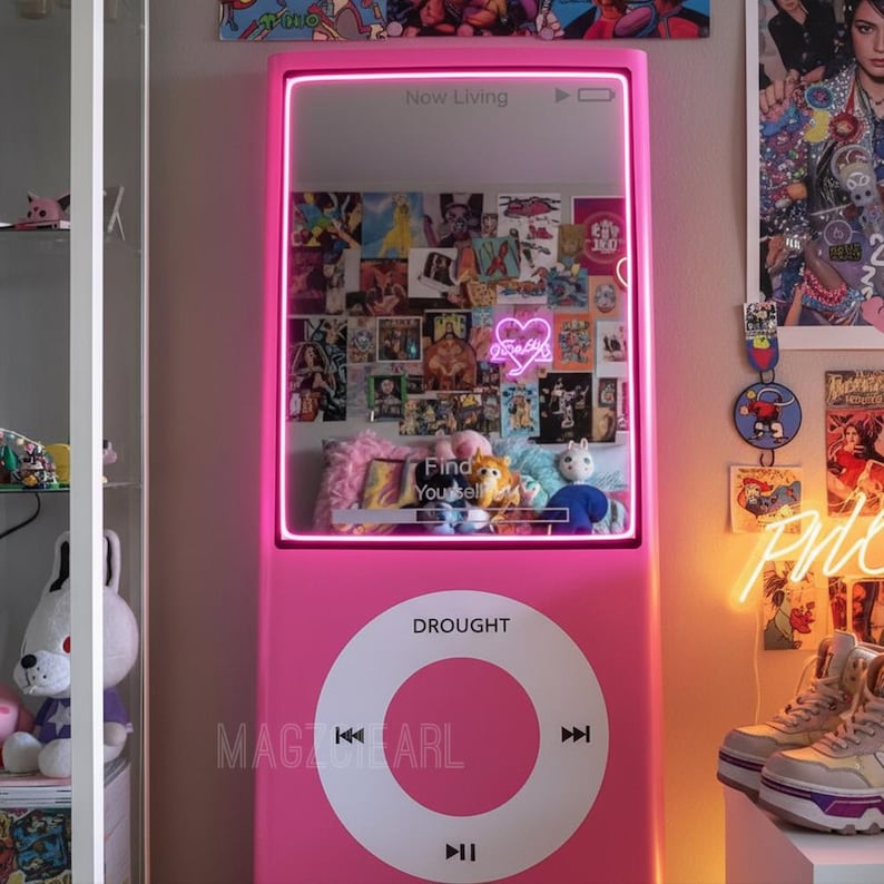 MP3 Player Mirror Neon Sign