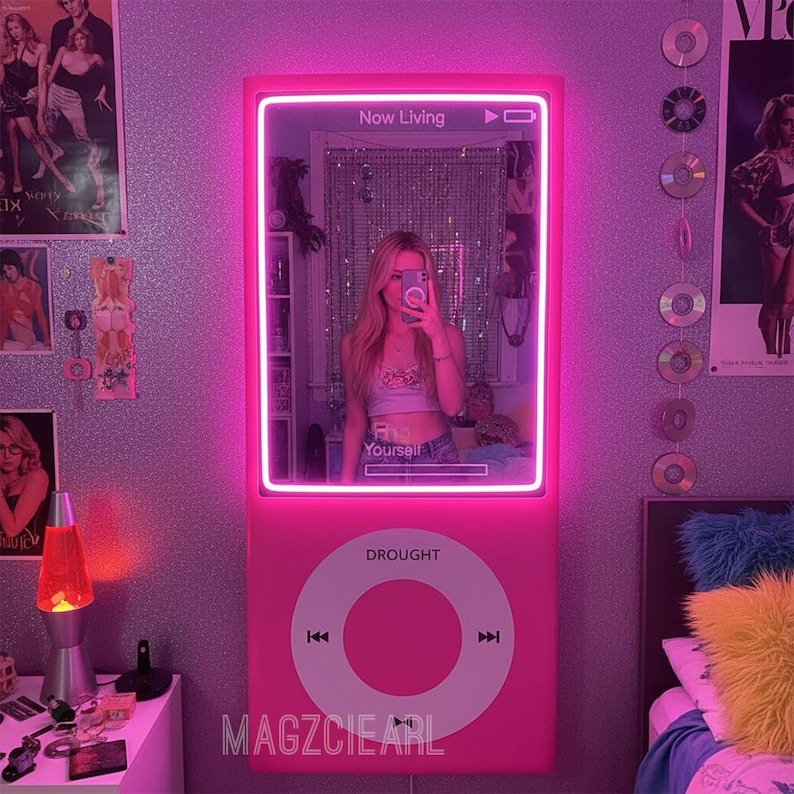 MP3 Player Mirror Neon Sign