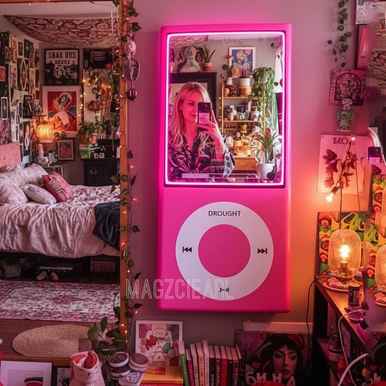 MP3 Player Mirror Neon Sign
