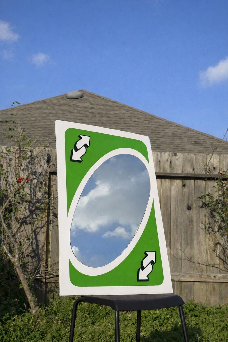 Handmade UNO Reverse Card Mirror